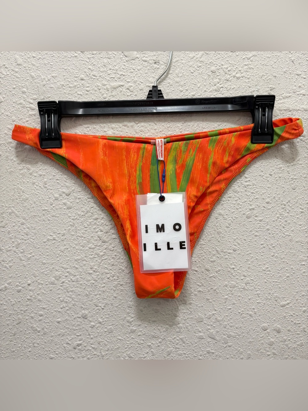 Simon Miller BWAI Bikini Bottoms in Abstract Leaf Tango Tangerine NWT Small